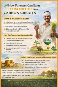 Indian farmer earning extra income through carbon credits using agroforestry and sustainable farming practices