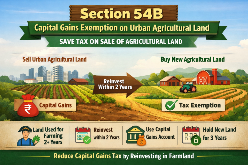 Section 54B Income Tax exemption on sale of urban agricultural land with reinvestment in new farmland