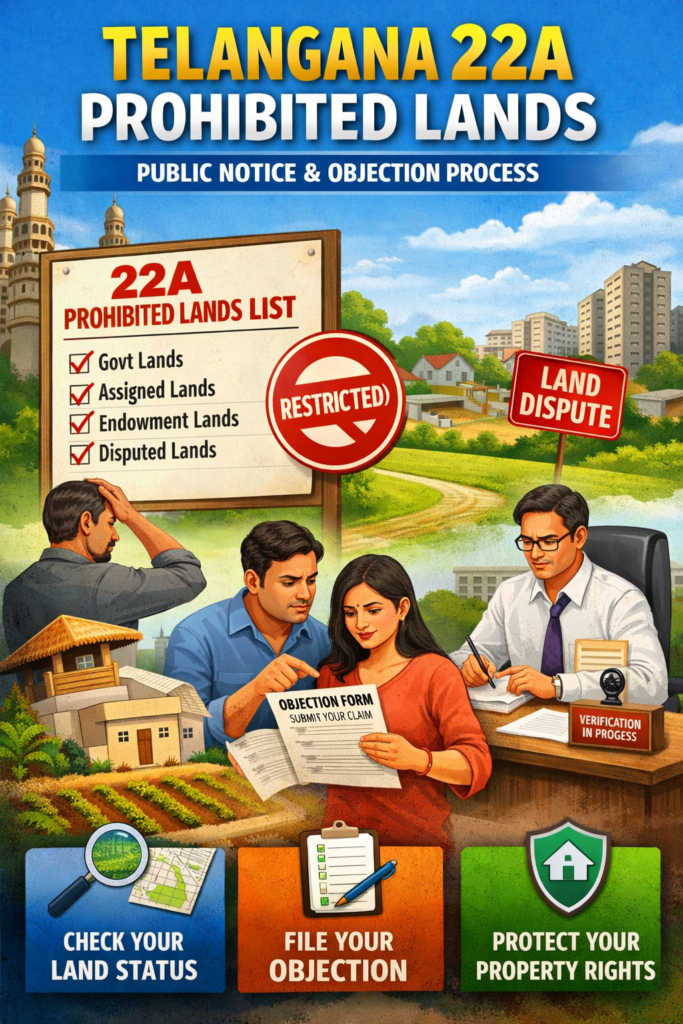Section 22A in Telangana Explained: Public Display of Prohibited Lands & Objection Process Guide