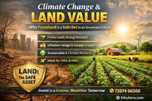 Farmland Investment India 2026 – Climate Change Safe Asset, Agricultural Land Growth, Sustainable Land Investment in Telangana and Andhra Pradesh.