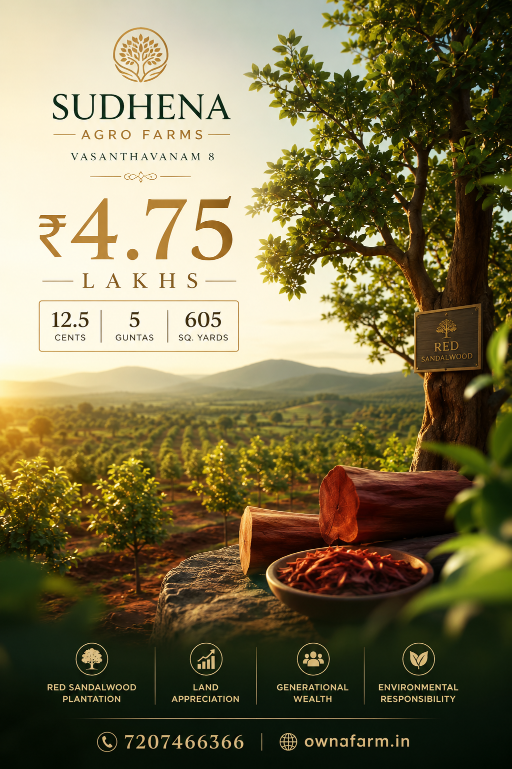 Premium Red Sandalwood Managed Farmland Project in Siddavaram, Konakamitla Mandal, Markapuram District Andhra Pradesh