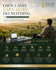 Luxury managed farmland with Farm-as-a-Service model showcasing passive income, professional farm management, and high-value plantation investment in India