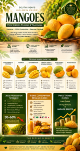 Premium mango varieties of Andhra Pradesh and Telangana including Banganapalle, Totapuri, Rasalu and Imam Pasand with 2026 summer production and demand insights