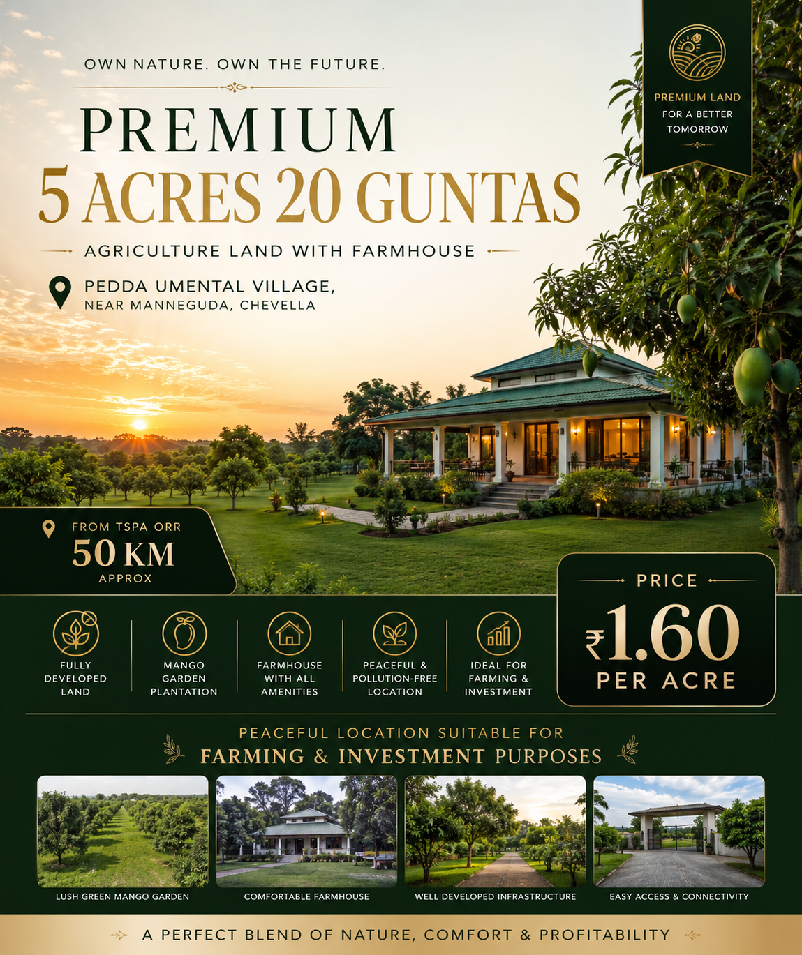 Fully Developed Mango Garden Farmhouse Agricultural Land for Sale at Pedda Umental Near Chevella Hyderabad