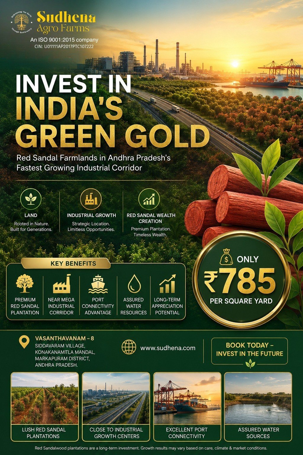 Own Premium Red Sandalwood Farmland in Andhra Pradesh's Fastest Growing Industrial Corridor