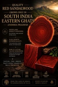 Premium Red Sanders Heartwood from the Eastern Ghats of Andhra Pradesh, South India