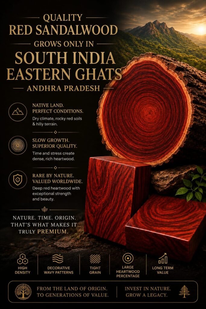 Premium Red Sanders Heartwood from the Eastern Ghats of Andhra Pradesh, South India