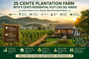 25 Cents Red Sandalwood Plantation Farm with Residential Plot | Farmhouse Investment Near Hills