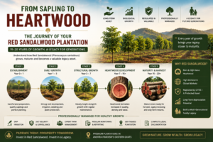 Red Sandalwood Tree Growth Stages | Plantation to Heartwood Development in Andhra Pradesh