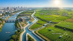 Musi River Irrigation Blueprint | Urban Wastewater to Downstream Farming Infographic